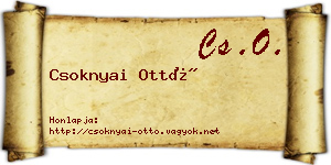 Csoknyai Ottó névjegykártya